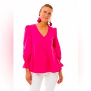 Tuckernuck Pomander place hot pink Easton blouse